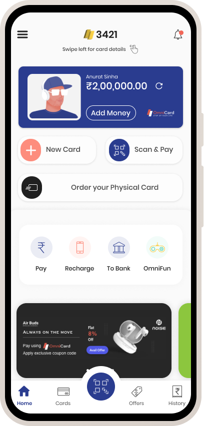OmniCard app interface